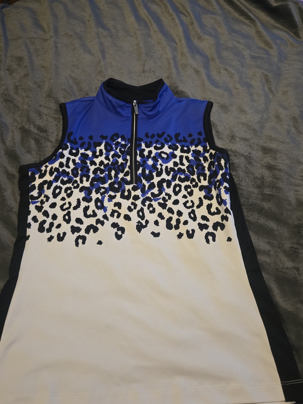 Set Tail Blue and Black Leopard Mini Skirt And Top - Picture 12 of 12